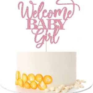 Decoración de bienvenida para tartas de bebé niña, baby shower, baby shower, show de género recién nacido, decoración de fiesta de feliz cumpleaños Decoración de bienvenida para tartas de bebé niña, baby shower, baby shower, show de género recién nacido, decoración de fiesta de feliz cumpleaños