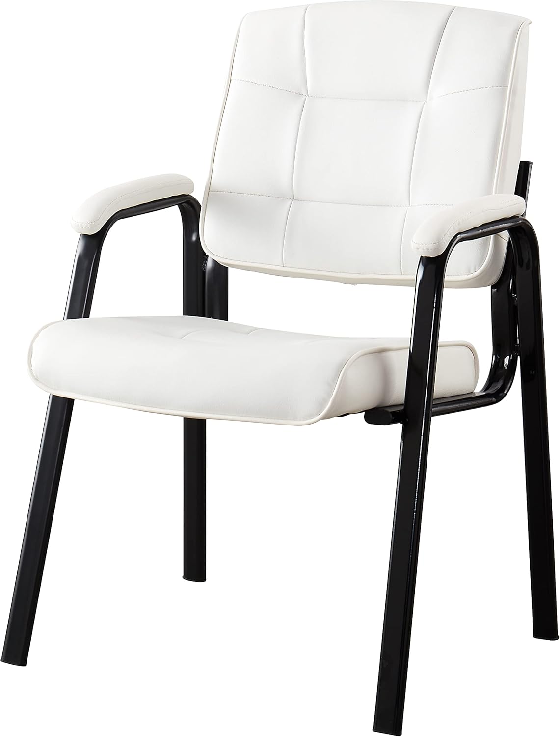 Naomi Home Juego de 2 sillas de sala de espera ejecutivas de cuero resistente, sillas de recepción de vestíbulo con reposabrazos acolchado, sillas