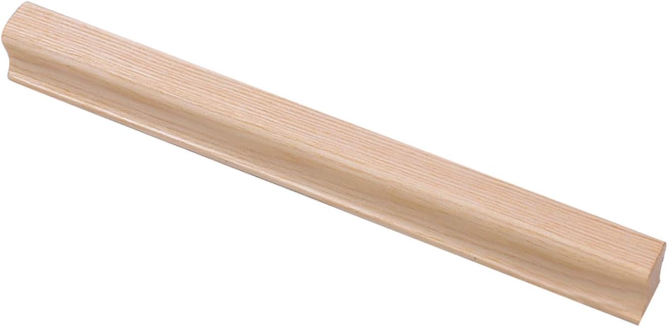 Manija larga de madera maciza para puerta de ceniza, tiradores de madera para armario, cajón, puerta de armario, manija de muebles de cocina,