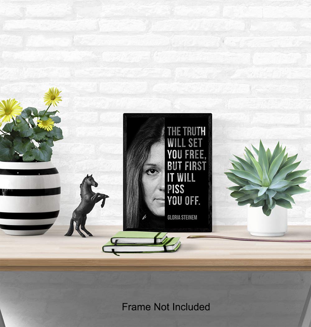 Gloria Steinem, Room Decor for Women – Home, Bedroom Wall Art Decoration – Feminist Gift for Her, Girlfriend, Wife, Gay, Lesbian, Woman – 8×10