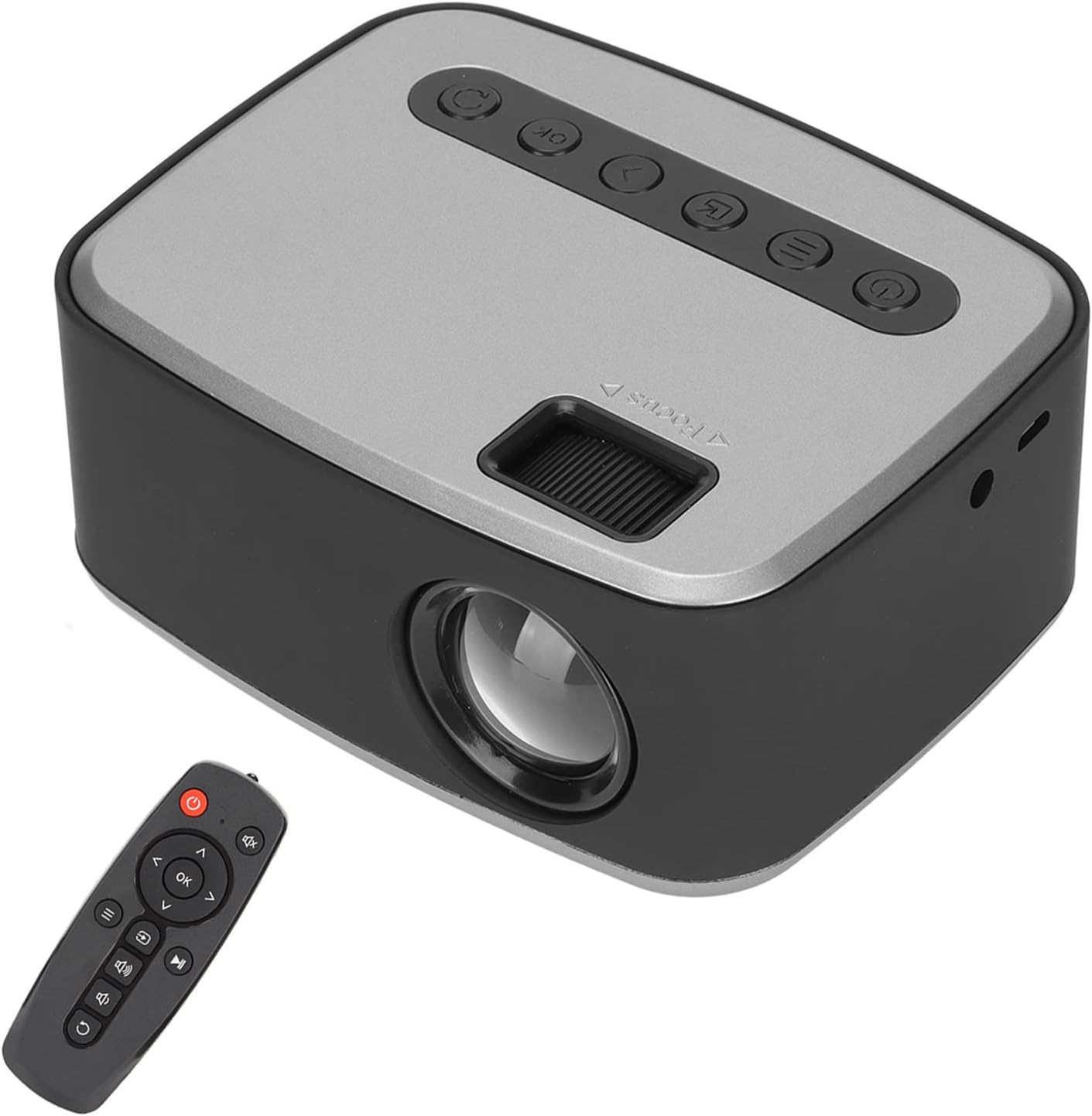 Proyector de cine al aire libre con WiFi y Bluetooth, proyector negro plateado, portátil, Full HD, 1080P, videoclip mini proyector para cine en