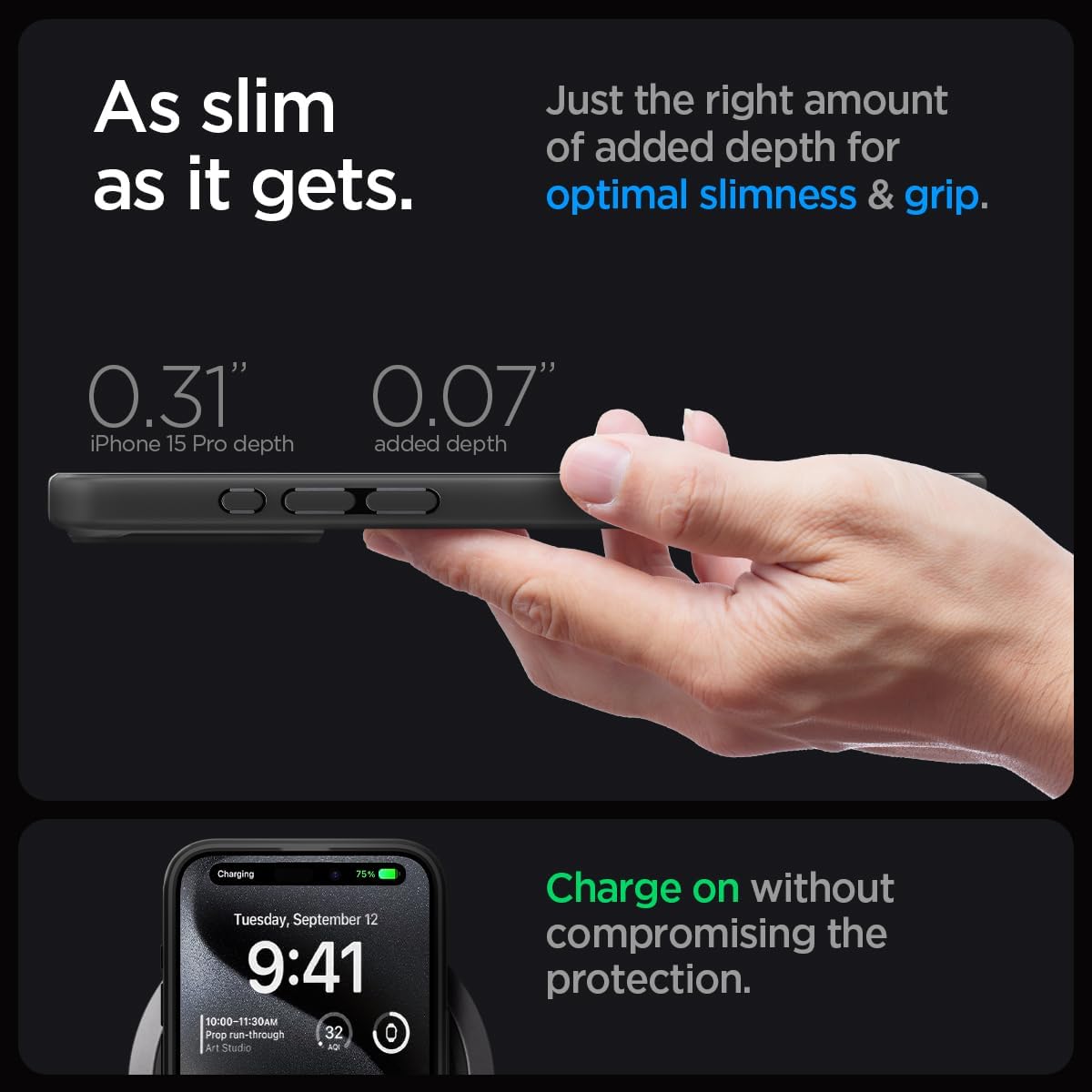 Spigen MagFit – Funda magnética ultra híbrida diseñada para iPhone 15 Pro, compatible con MagSafe Anti-amarilleo Protección de grado militar