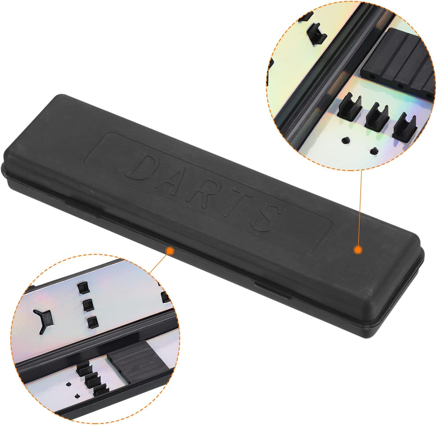 PATIKIL Caja de almacenamiento de dardos de nailon portátil, soporte para dardos para mantener tus dardos seguros, color negro