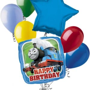 7 piezas Thomas the Train Feliz cumpleaños globo ramo decoración fiesta PBS tanque 7 piezas Thomas the Train Feliz cumpleaños globo ramo decoración fiesta PBS tanque