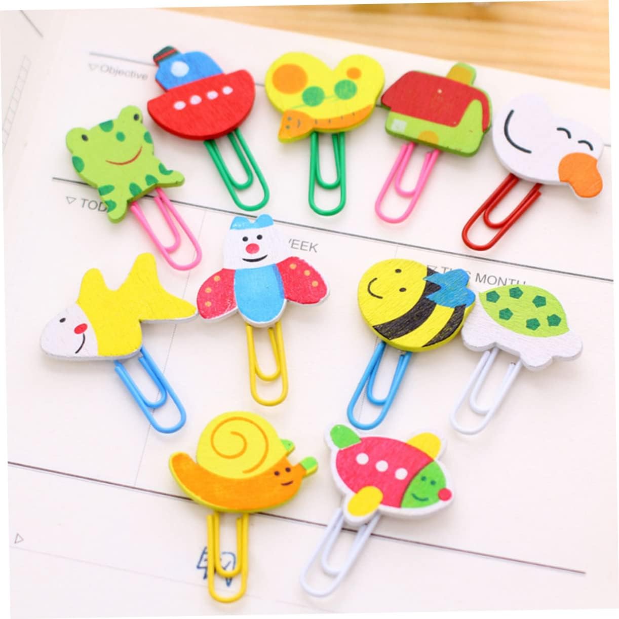MAGICLULU 48 marcadores de animales lindos mini clips de papel de rana clips de carpeta clips de clip de papel clips para papel de dibujos animados