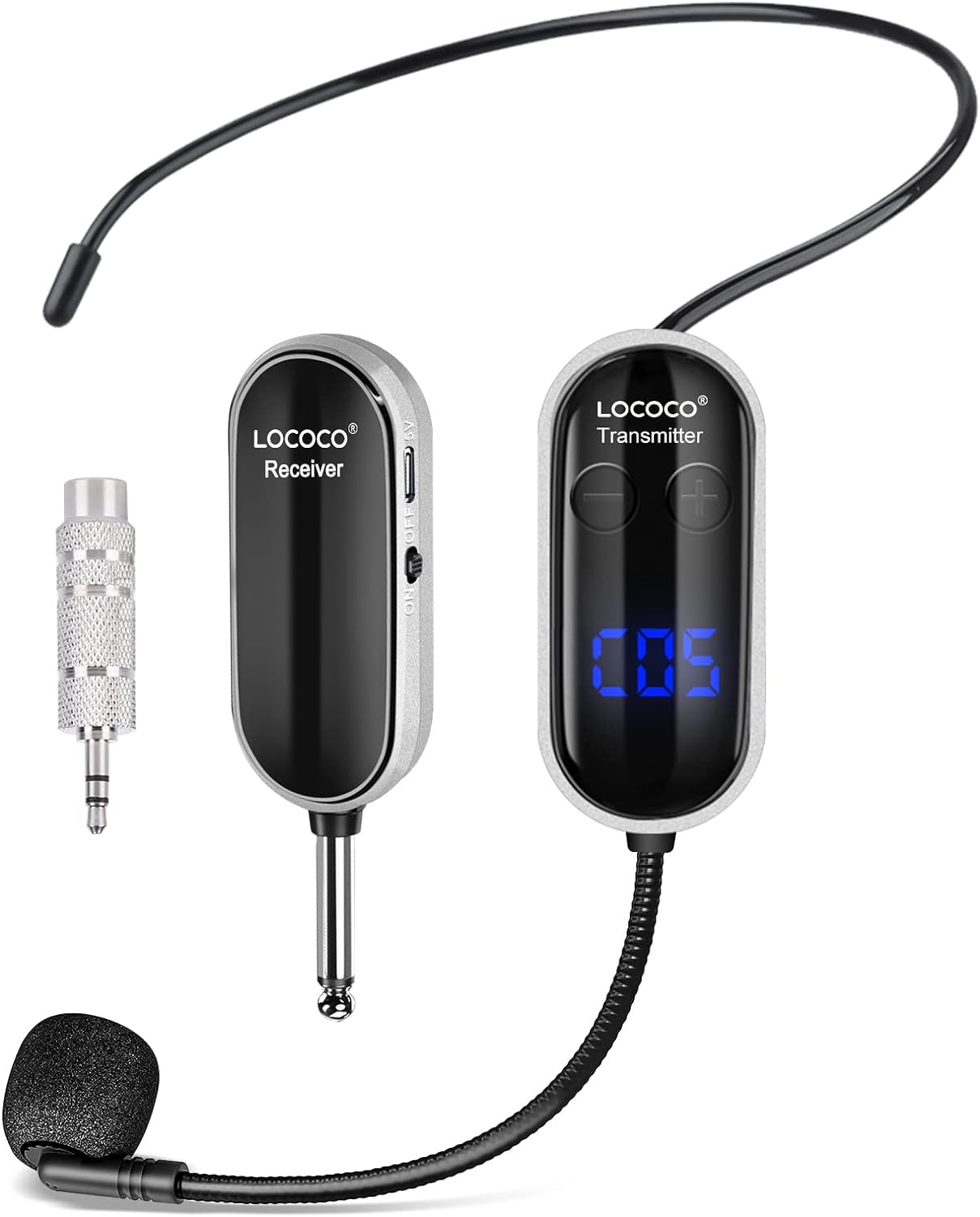 Sistema de micrófono inalámbrico UHF Auriculares con micrófono – Pantalla digital LED, micrófono de mano de cabeza 2 en 1, tiempo de trabajo 6H,