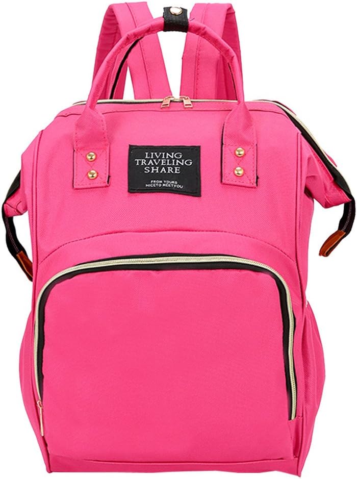 Bolsa de pañales Bolsa de botella de gran capacidad Bolsa de bebé Mochila de viaje Mochila Mochila Camping, Rosa encendido, Mochilas de viaje