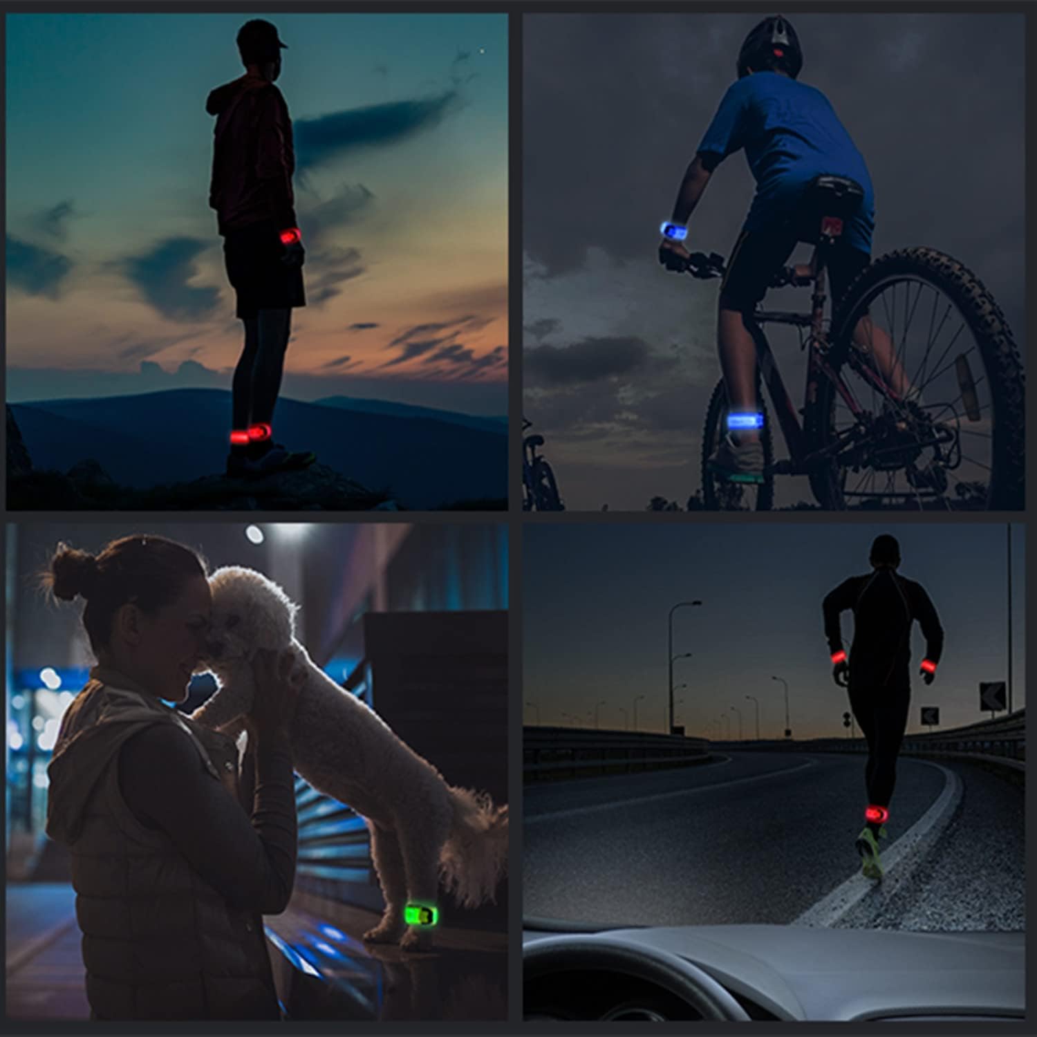 Simket Brazalete LED recargable para correr, caminar por la noche (paquete de 2), luces de correr para corredores, luces de correr, luces