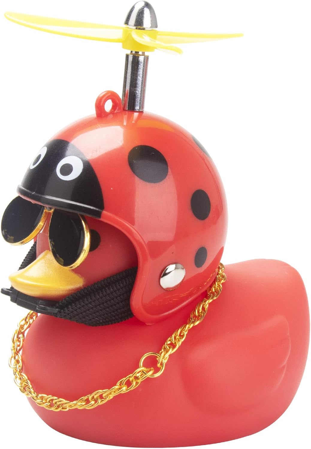 wonuu Adornos de pato de goma para decoración de automóvil, decoraciones de tablero de automóvil, gafas geniales de pato con casco de hélice