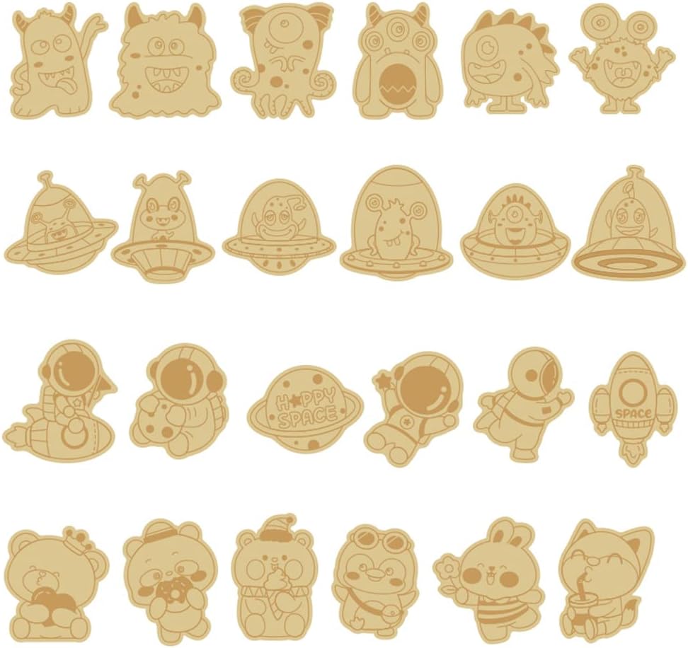 Astronaut – Juego de cortadores de galletas 3D con sellos de émbolo, 6 piezas de cortadores de galletas prensables de dibujos animados con forma