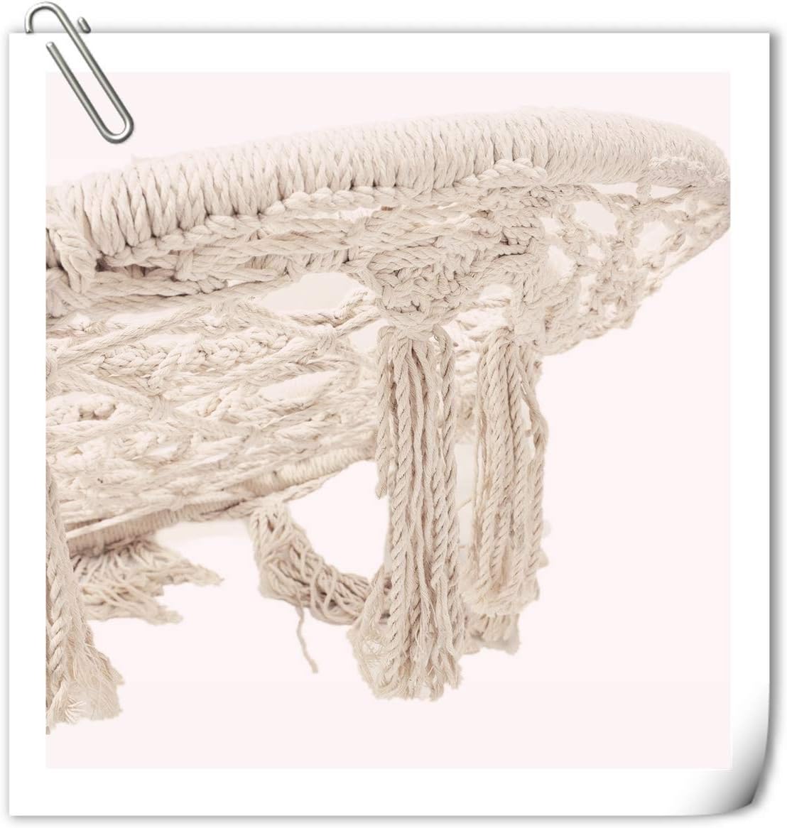 Silla hamaca de macramé, silla colgante de malla, columpio de cuerda de algodón duradero para dormitorio, patio, jardín, terraza, patio, capacidad