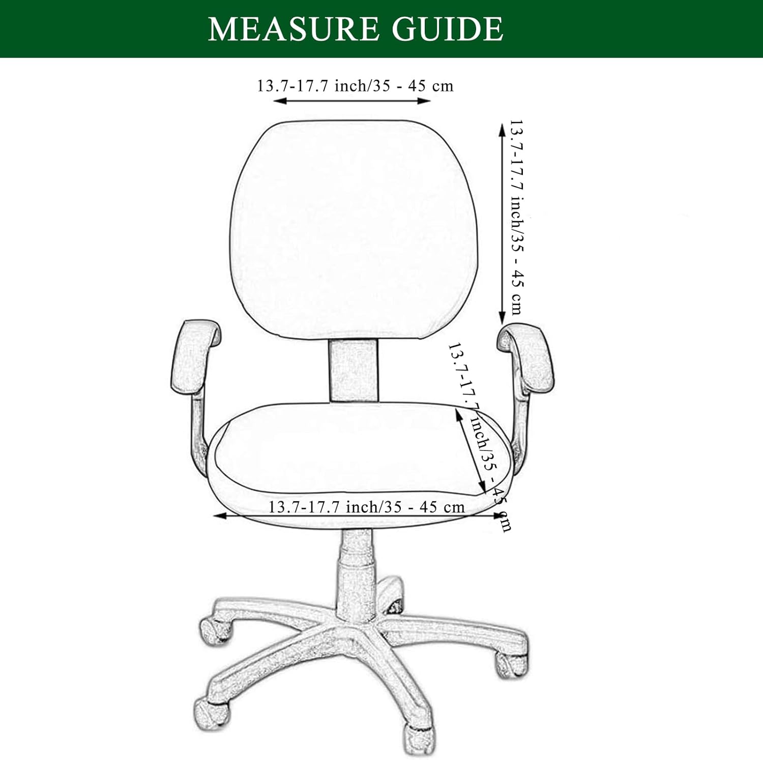 CRFATOP Funda elástica para silla de oficina de computadora, fundas impresas para silla giratoria de escritorio dividido de 2 piezas, funda de