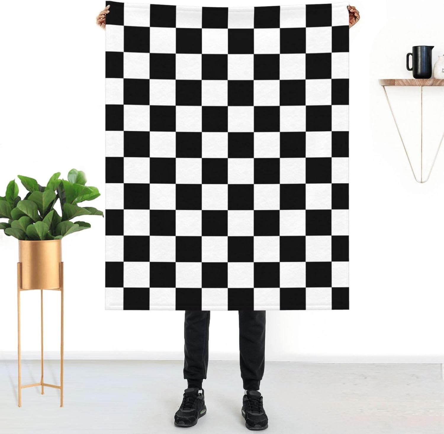 Manta a cuadros para mujer, suave manta de forro polar de verano de 50 x 40 pulgadas, manta ligera de viaje para cama, sofá, bonita decoración del