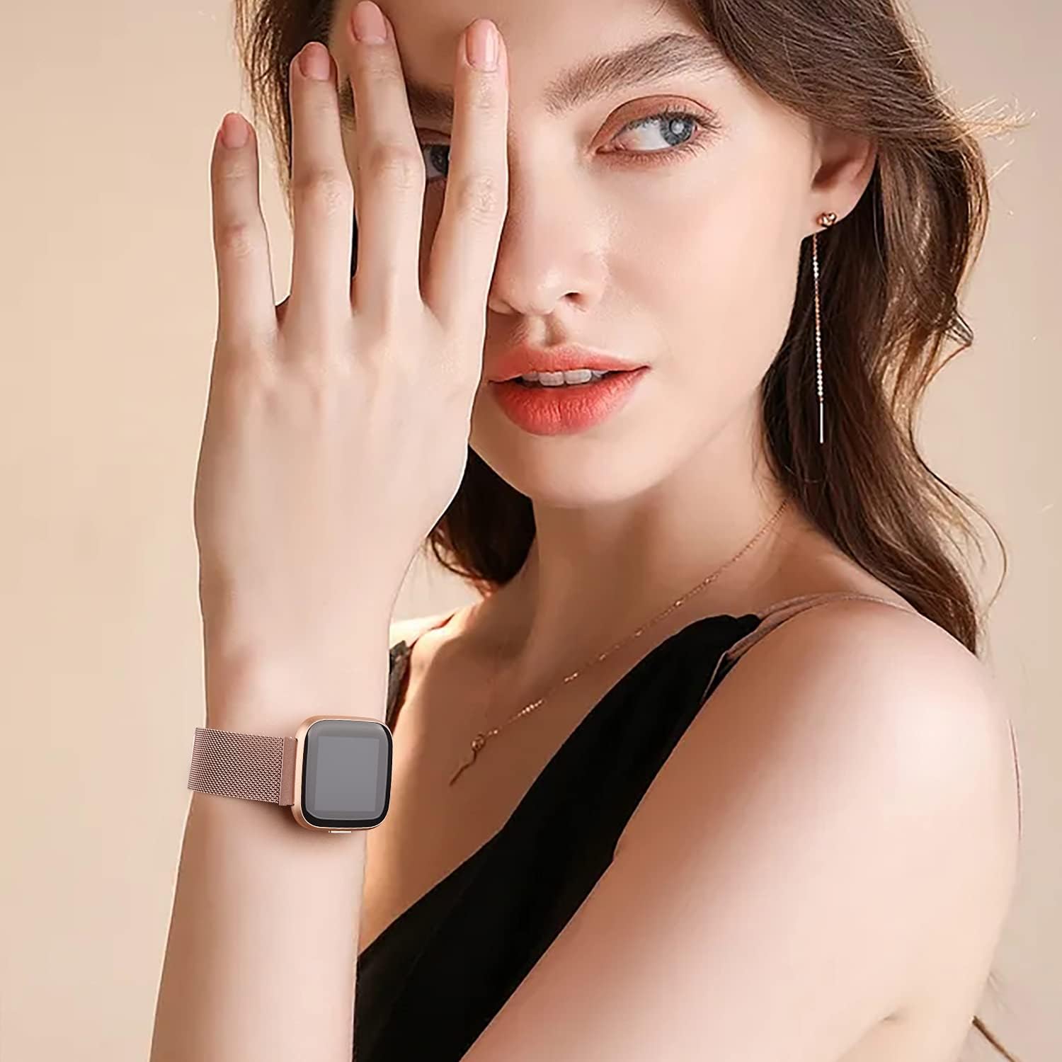 Tobfit Correa magnética de metal para reloj Fitbit Versa 2 para mujeres y hombres, correa de reloj de malla de acero inoxidable para Fitbit Versa