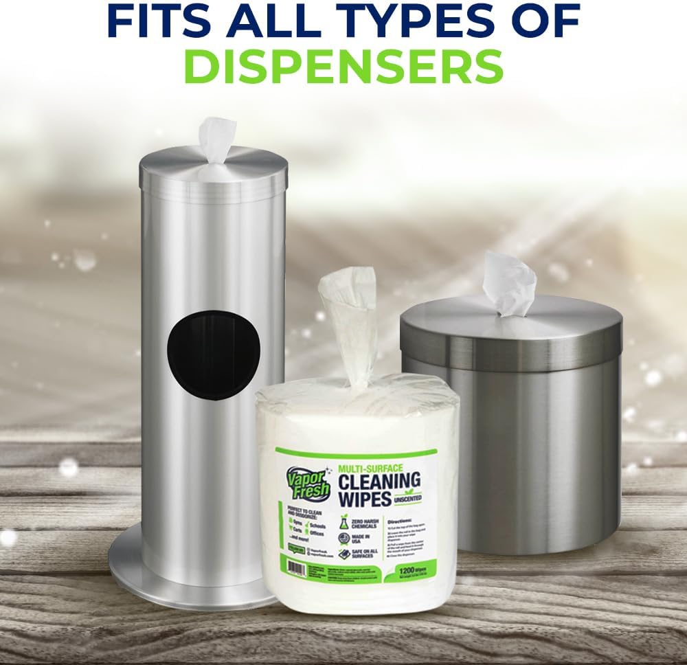 Vapor Fresh Toallitas de limpieza – 4800 toallitas – 4 rollos de repuesto para gimnasios, clubes de fitness y escuelas – Toallitas húmedas a base de