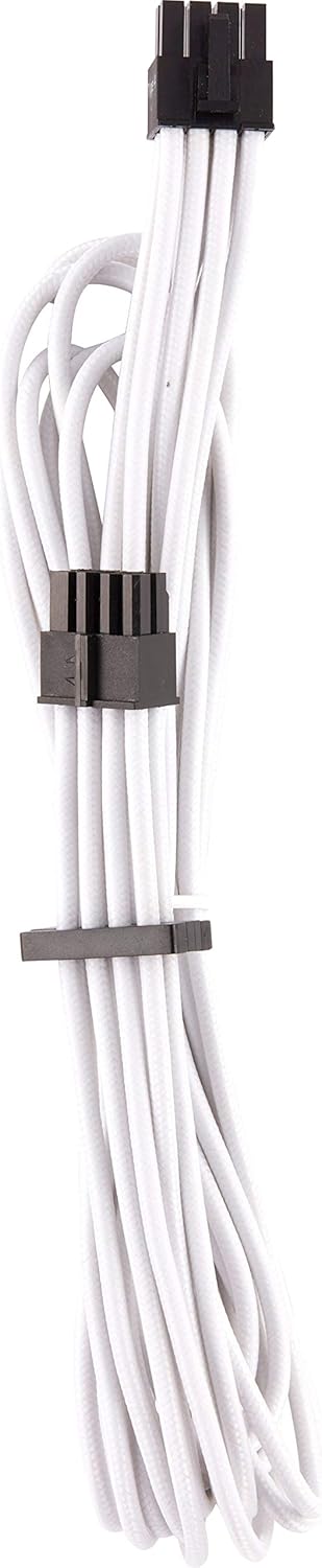 Corsair Cables EPS12VATX12V prémium con funda individual, color blanco, para fuentes de alimentación Corsair
