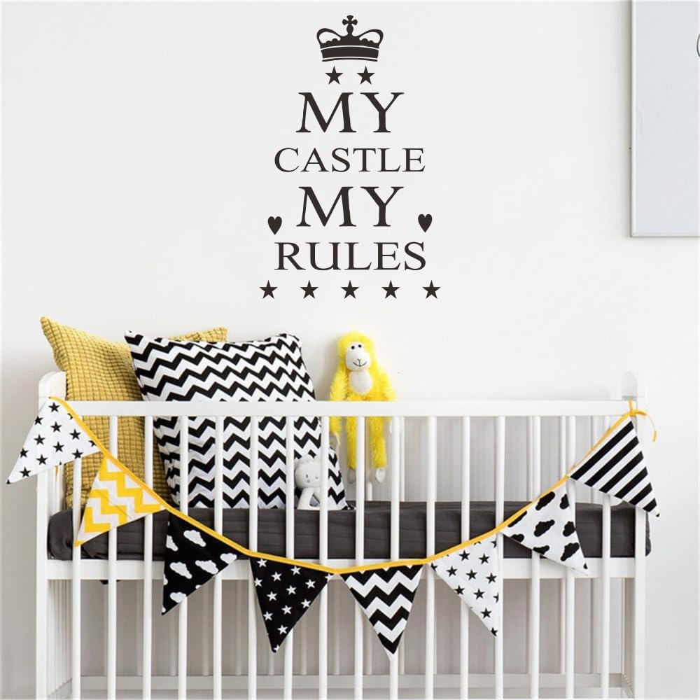 My Castle My Rules – Calcomanía de pared para niños, con cita inspiradora, calcomanía de vinilo  Decoración de habitación, mural para decoración del