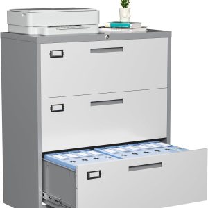 Archivador lateral con cerradura, archivador de almacenamiento de metal de 3 cajones para colgar archivos, tamaño cartalegalF4A4, archivador Archivador lateral con cerradura, archivador de almacenamiento de metal de 3 cajones para colgar archivos, tamaño cartalegalF4A4, archivador
