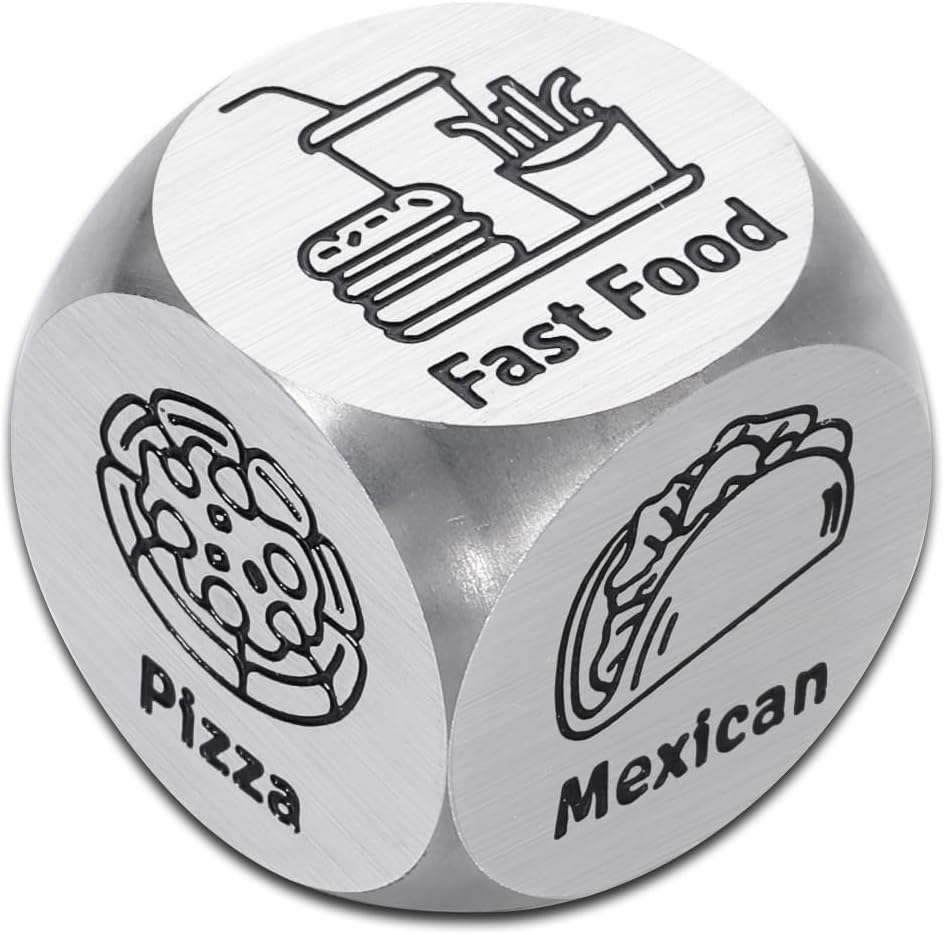Dados de comida para parejas, idea de cita nocturna, regalos para novio y novia 1 Año 11 aniversario para ella él Fechado Dados de decisión de