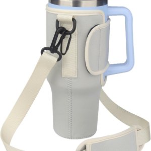 Bolsa de transporte para botella de agua compatible con vasos Stanley de 40 onzas, soporte para botella con correa de mano ajustable para el hombro, Bolsa de transporte para botella de agua compatible con vasos Stanley de 40 onzas, soporte para botella con correa de mano ajustable para el hombro,