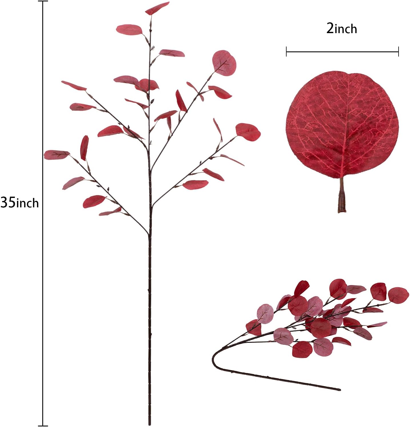 8 piezas de hojas de eucalipto artificiales de otoño, decoraciones de otoño falsas, ramas de eucalipto para el hogar, chimenea, granja, fiesta,