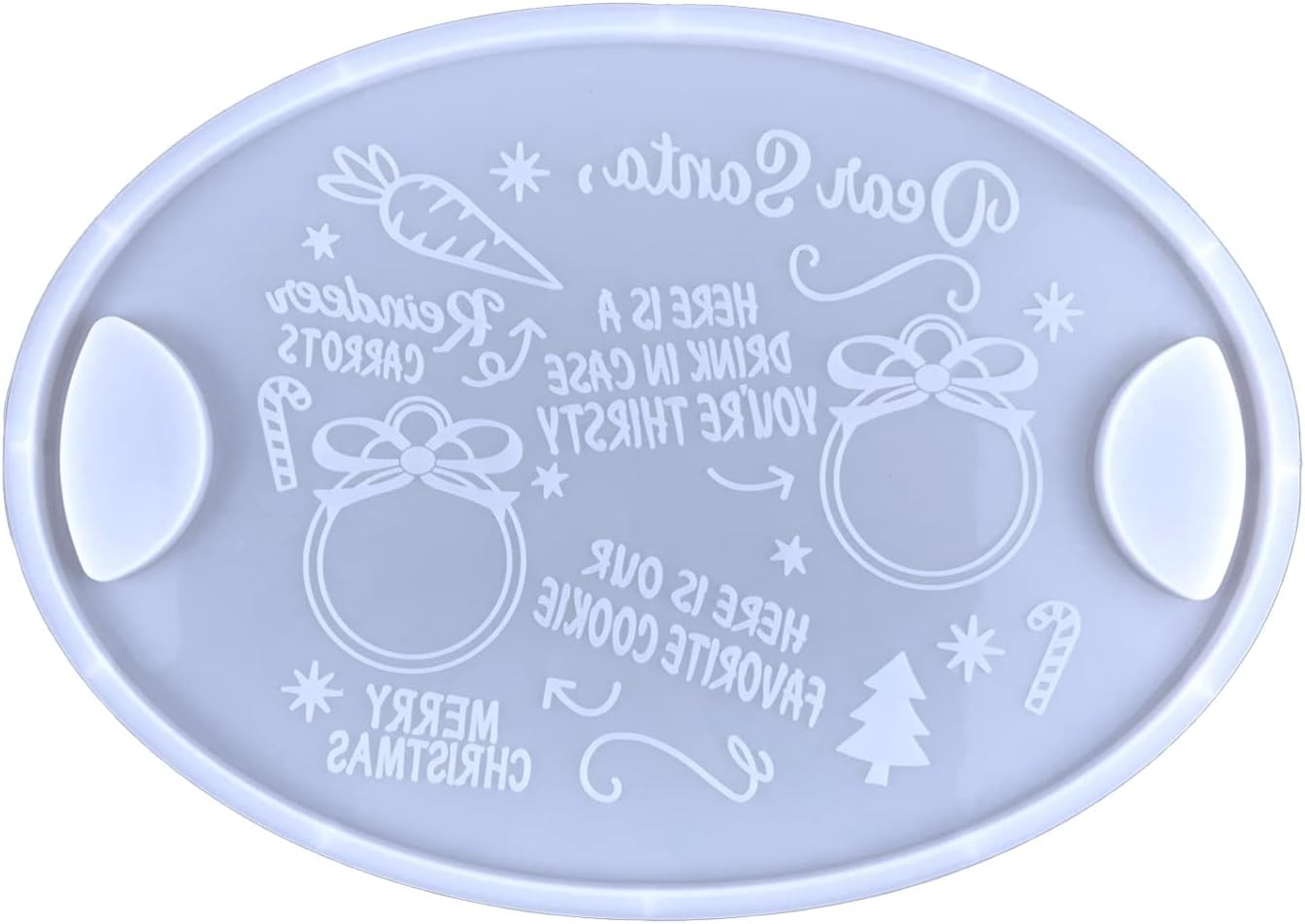Molde de bandeja de resina de Navidad, molde ovalado de silicona para resina epoxi, molde de bandeja de té, molde de bandeja de galletas, bandeja de