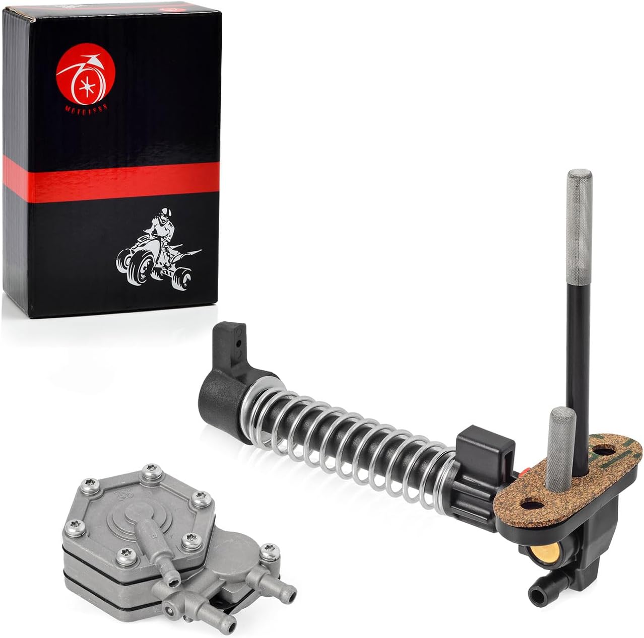 Bomba de combustible y válvula de combustible Petcock y pomo de palanca Kit de resorte para Polaris Scrambler 500 4×4 2002-2009 Magnum 425 2×4 4×4