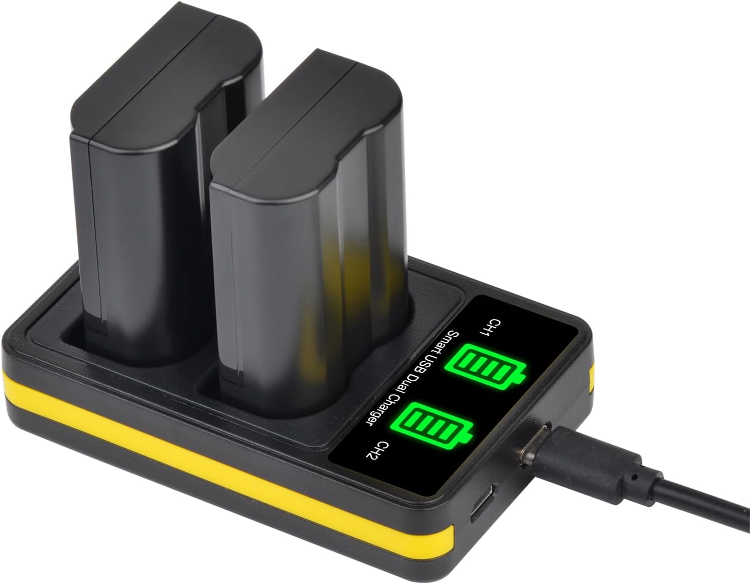 Paquete de 2 baterías EN-EL15C + cargador dual LED para Nikon Z6, Z6 II, Z7, Z7II, D780, D850, D7500, D500, D600, D610, D750, D800, D800E, D810,
