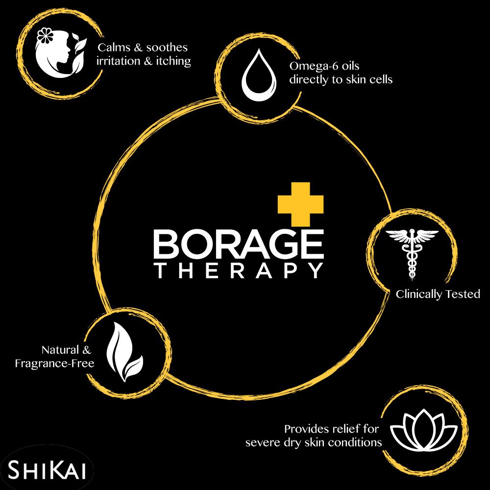 Loción para piel seca Shikai Borage Natural Therapy, 8 onzas