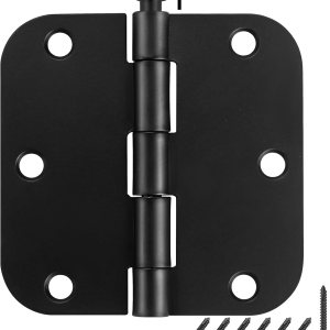 Paquete de 30 bisagras de puerta de color negro mate de 3.5 x 3.5 pulgadas, bisagras de puerta redondeadas interiores con radio de 58 pulgadas, Paquete de 30 bisagras de puerta de color negro mate de 3.5 x 3.5 pulgadas, bisagras de puerta redondeadas interiores con radio de 58 pulgadas,