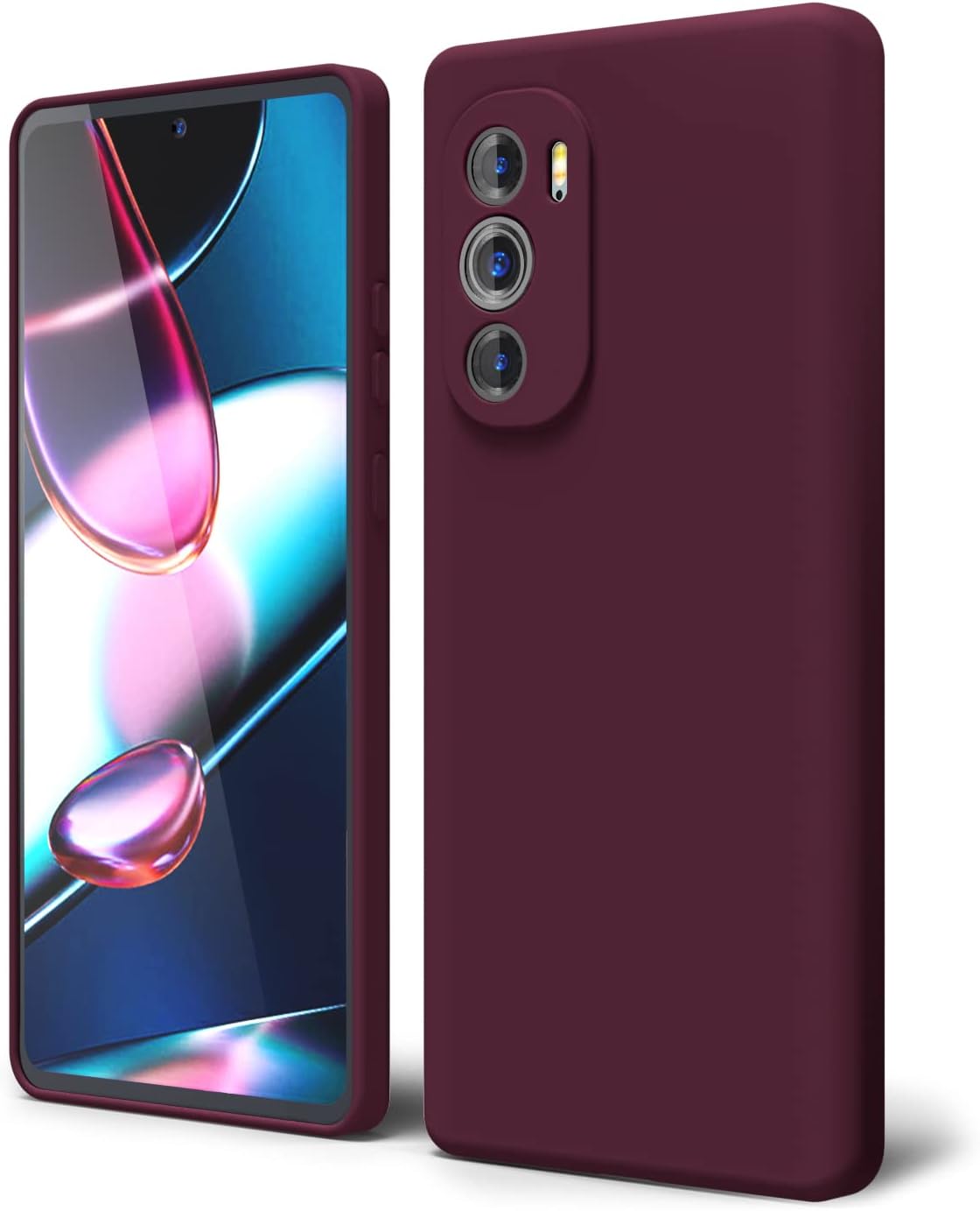 Oakxco Funda para teléfono Moto Edge Plus 2022Edge Plus 5G UW 2022 de silicona líquida, fina y delgada de goma suave de TPU para mujeres y niñas,
