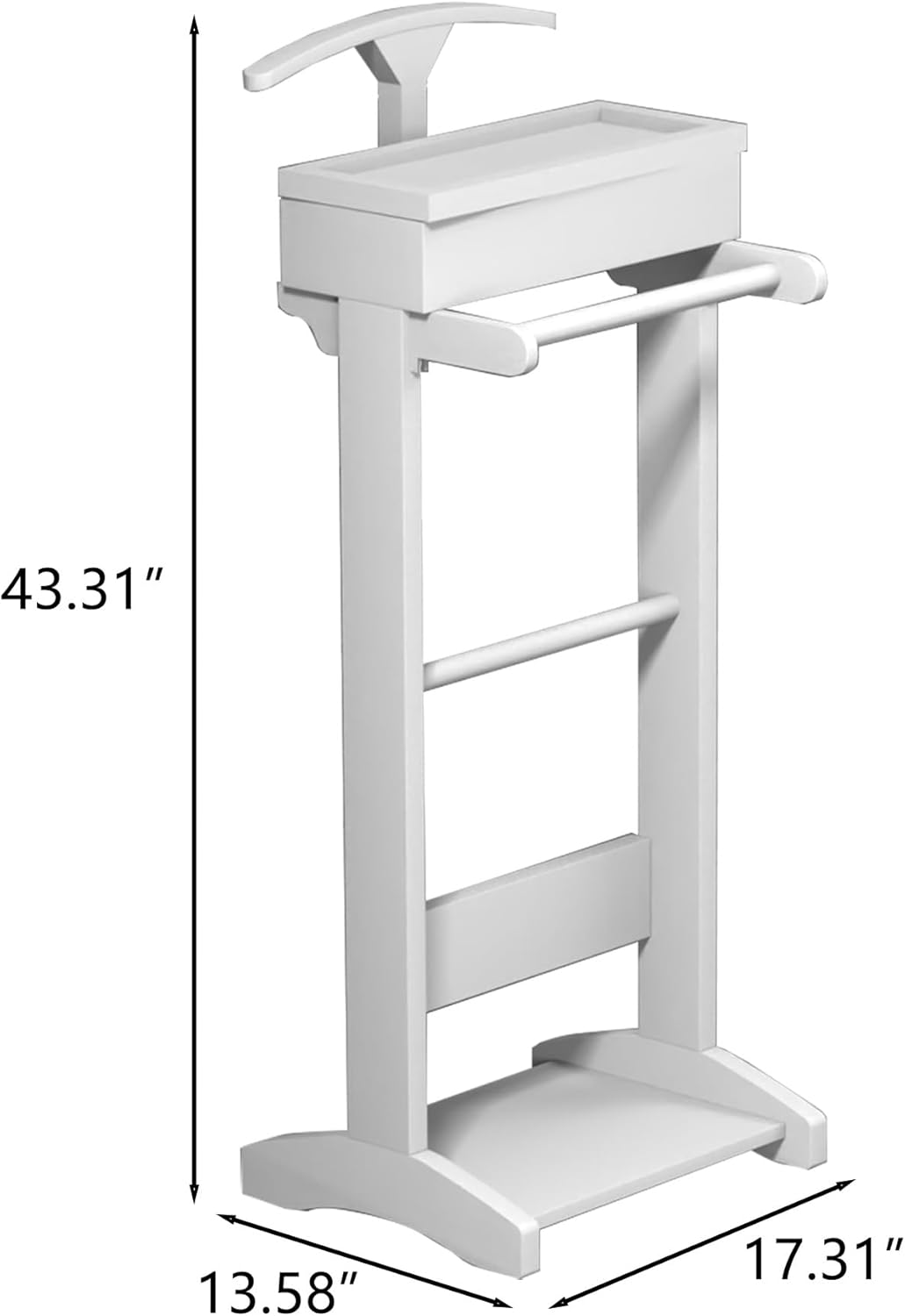 Brefhome – Soporte de valet para hombre, soporte de ropa con bandeja superior, compartimento de almacenamiento abatible, utilizado en entrada,