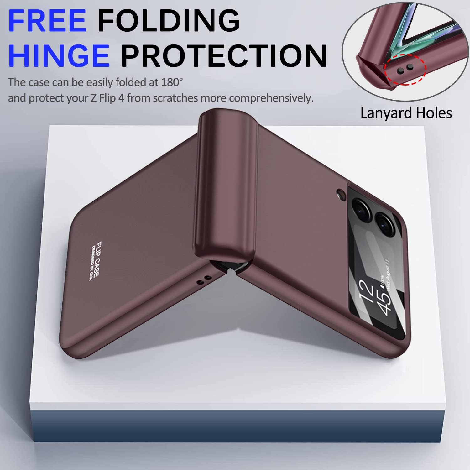Miimall Funda compatible con Samsung Galaxy Z Flip 4, Z Flip 4 con protección magnética de bisagra + funda magnética ultrafina de policarbonato duro
