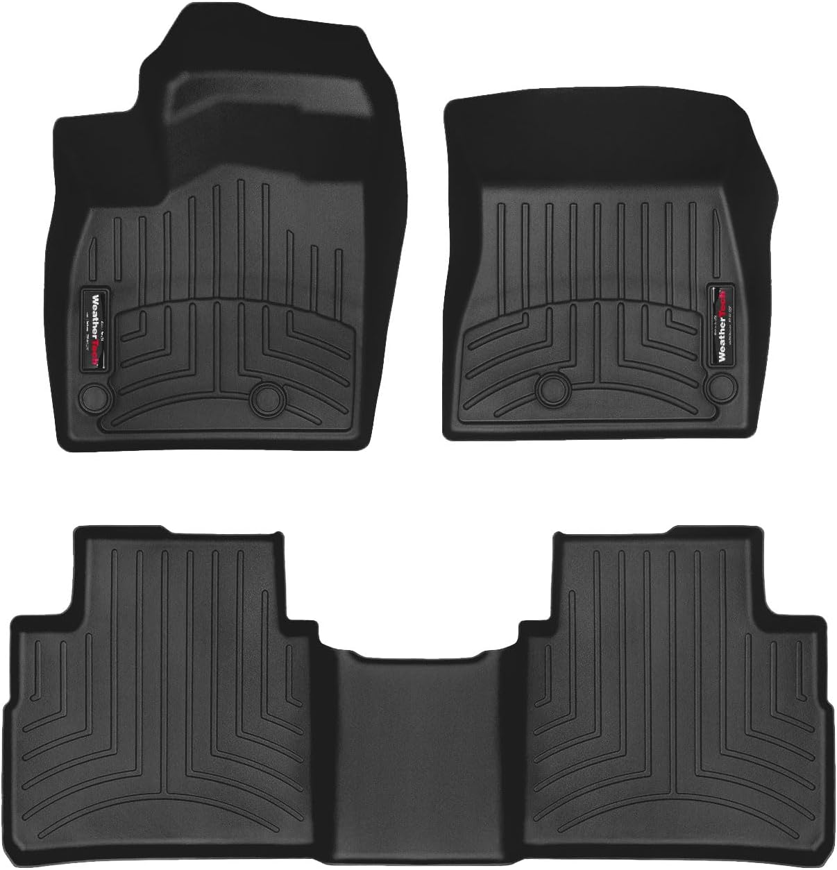 WeatherTech Revestimientos de suelo personalizados para Nissan Rogue – 1 y 2 fila (441644-1-2), negro
