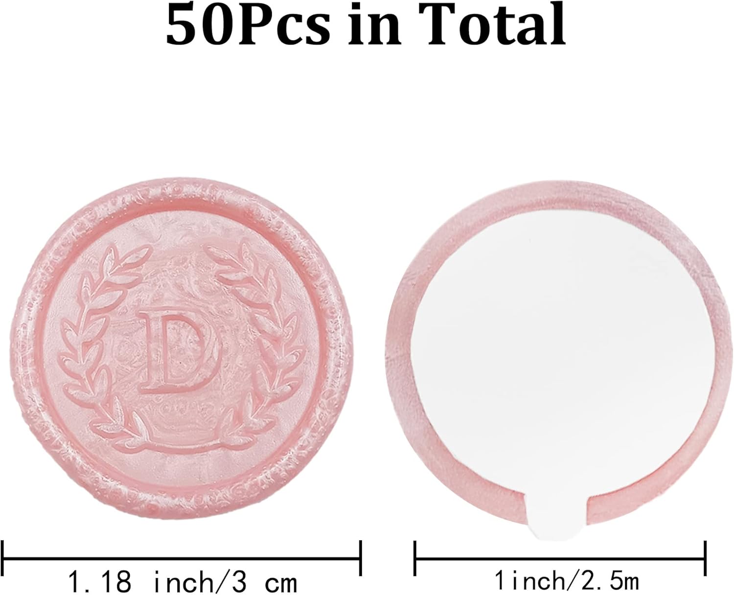 50 calcomanías adhesivas de cera con letra D, hechas a mano, sin necesidad de sellar, rasgar y usar calcomanías de cera para invitaciones de boda,