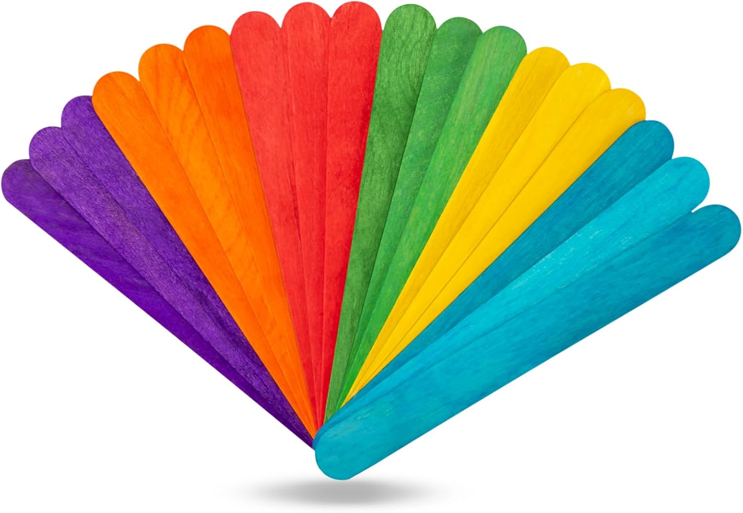 60 palitos de madera jumbo de 6 pulgadas de colores, palitos de paleta de madera arco iris, palitos anchos de paleta, palitos de golosinas, palitos