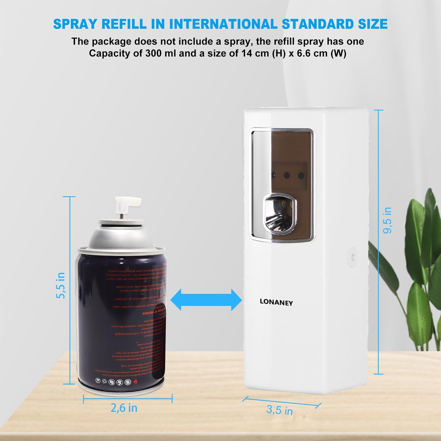 LONANEY – Dispensador automático de fragancias  Dispensador de ambientador automático ABS comercial para montaje en pared, dispensador de perfume en