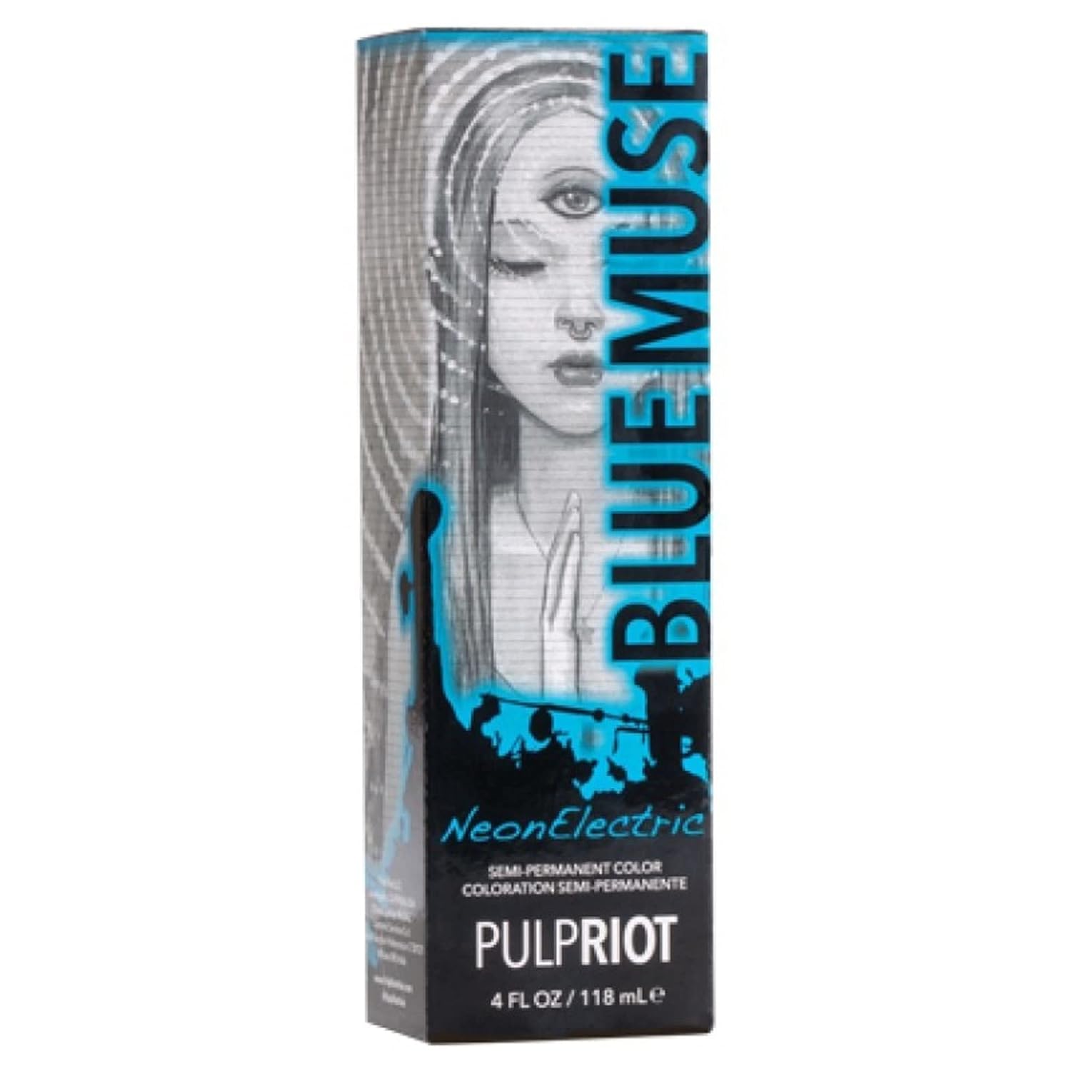 Pulp Riot – Tinte eléctrico semipermanente para el cabello, 4 onzas, BLUE MUSE