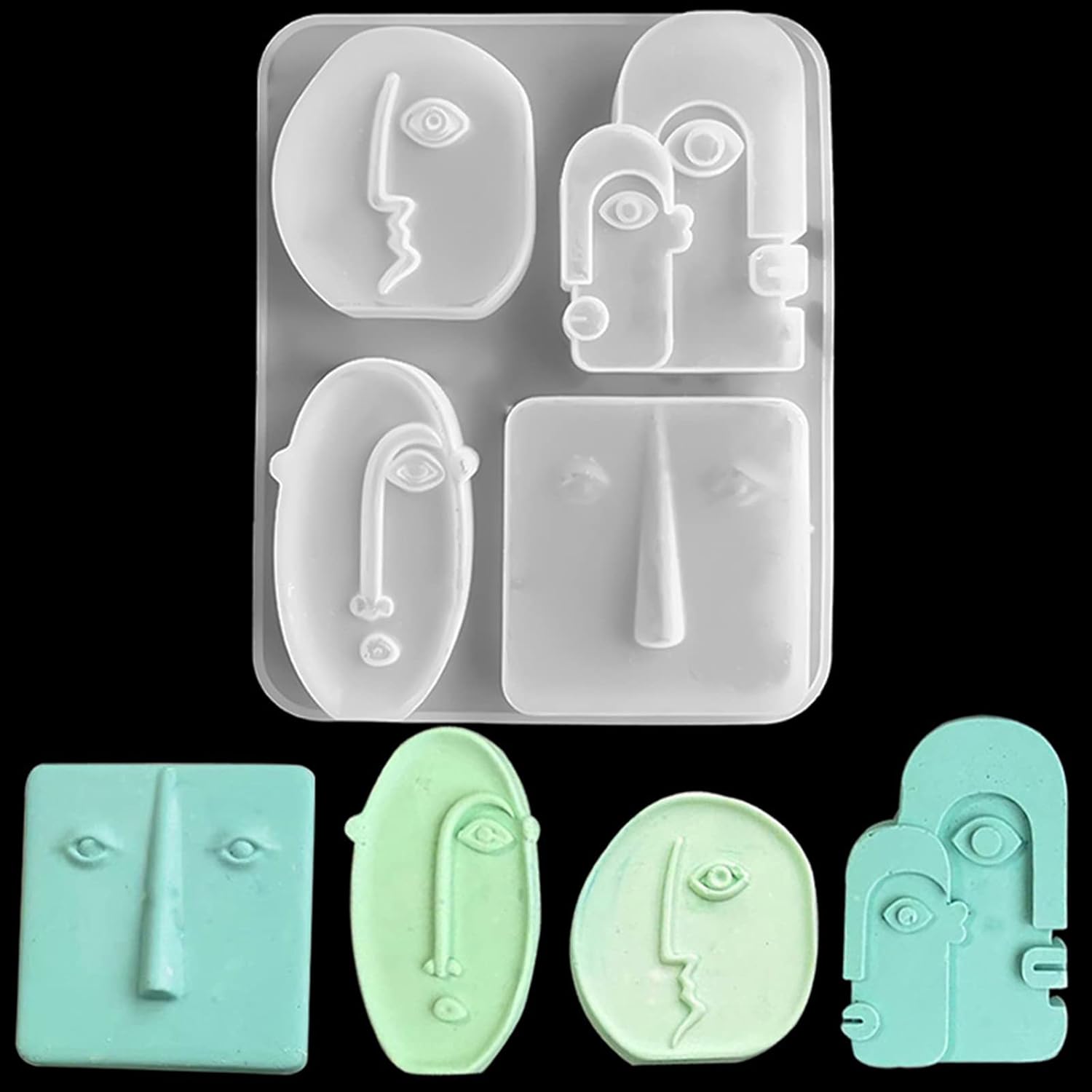 Moldes de silicona abstractos para velas, arte y retrato, molde de jabón hecho en casa, molde para hacer velas, molde para velas de cara humana 3D,