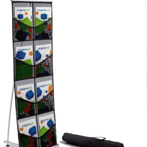 Vispronet Soporte de exhibición para folletos Soporte de malla para catálogo de 1.8 pies x 4.6 pies con 8 bolsillos y bolsa de transporte Estante Vispronet Soporte de exhibición para folletos Soporte de malla para catálogo de 1.8 pies x 4.6 pies con 8 bolsillos y bolsa de transporte Estante