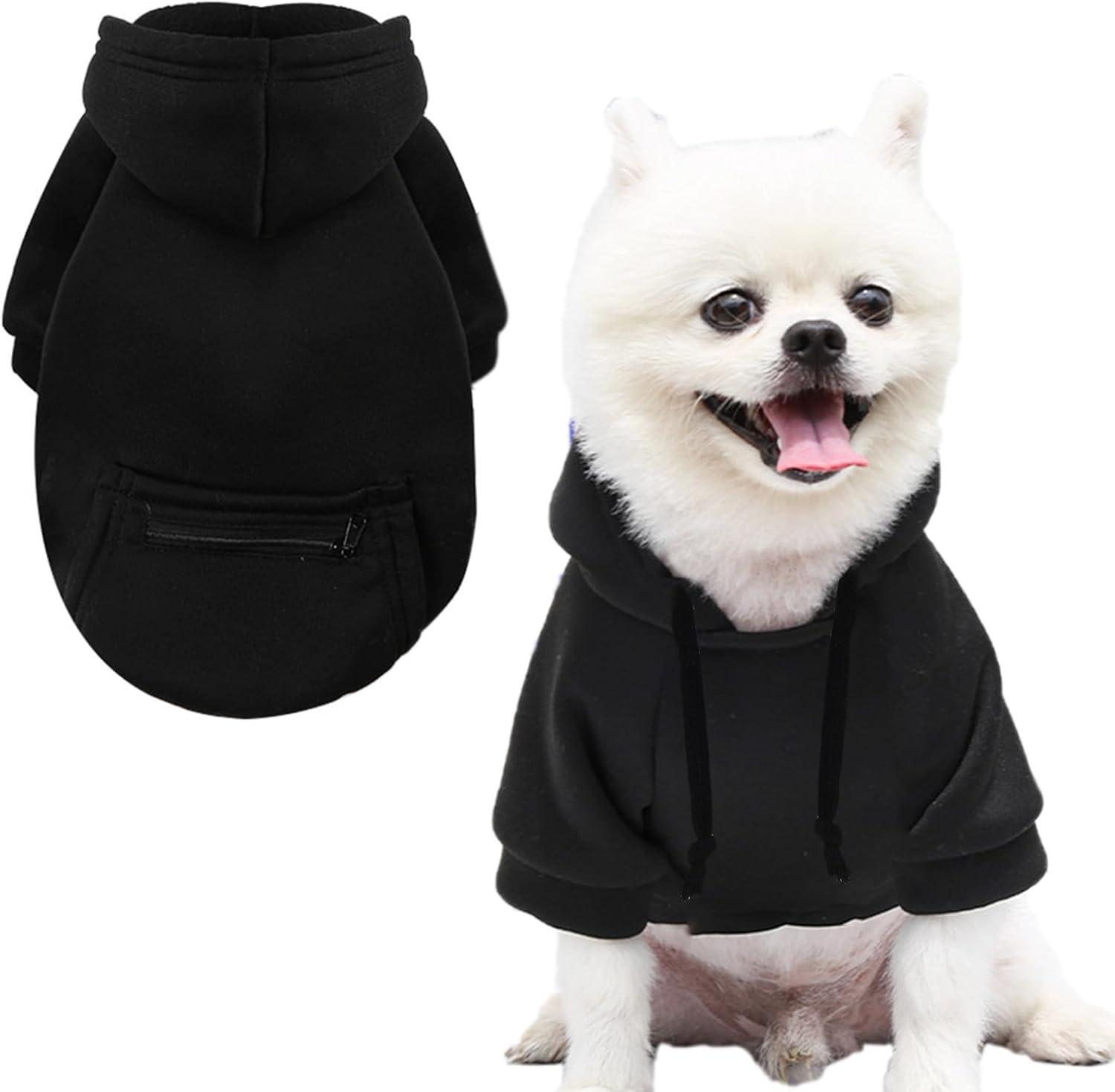 Jecikelon Sudadera con capucha para perro de invierno con bolsillos, ropa cálida para perros pequeños, abrigo de chihuahua, ropa de cachorro y gato