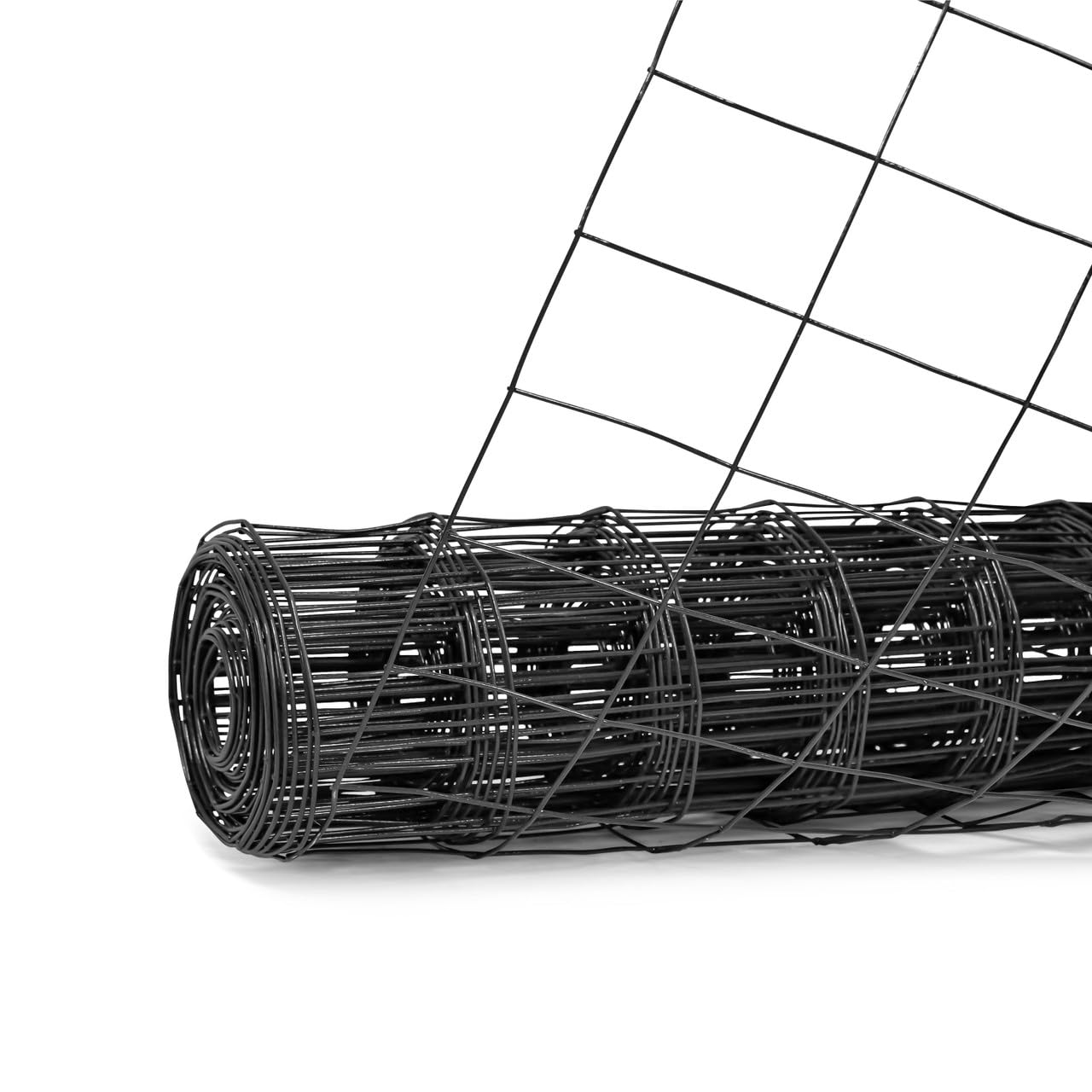 Fencer Wire Tamaño de malla de alambre soldado con autógena recubierto de vinilo verde calibre 16 pulgadas x 3 pulgadas, negro, 2×50 pies