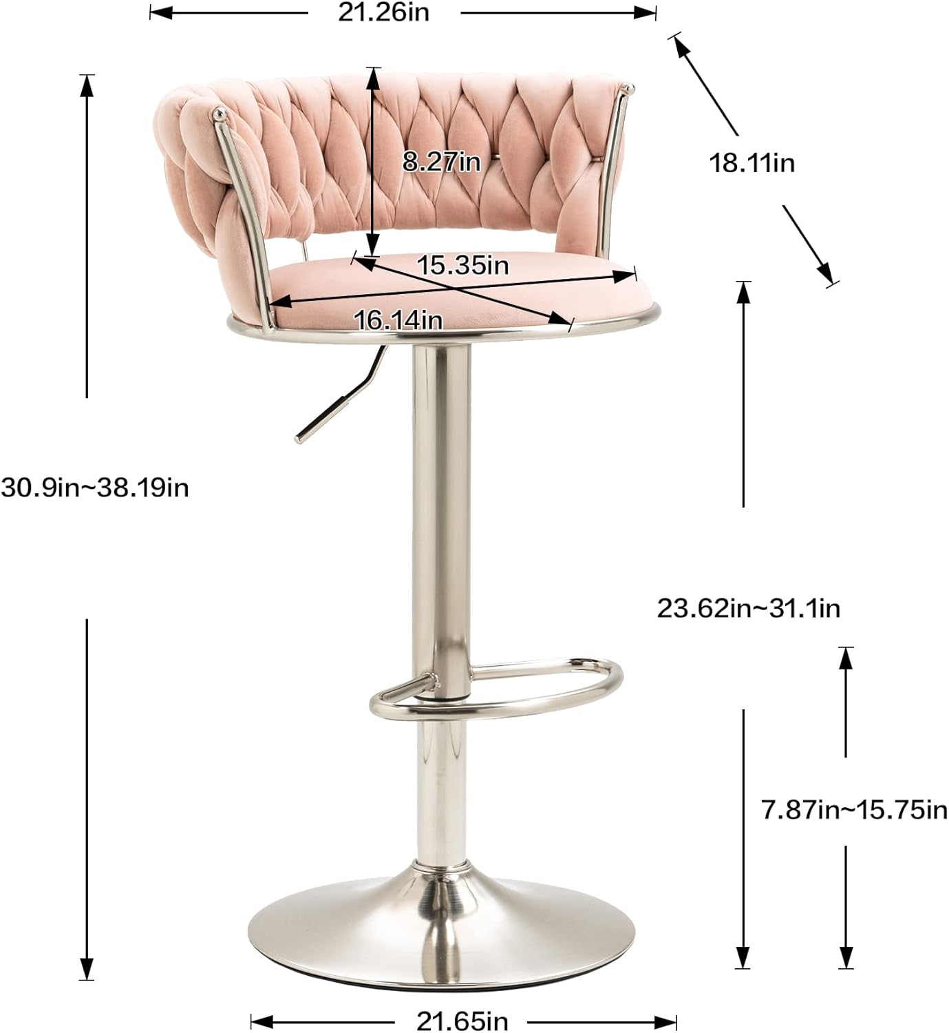 Kakotito Taburetes de bar con respaldo y reposapiés, taburetes de bar ajustables con patas plateadas, taburete de bar retro y taburete de bar de