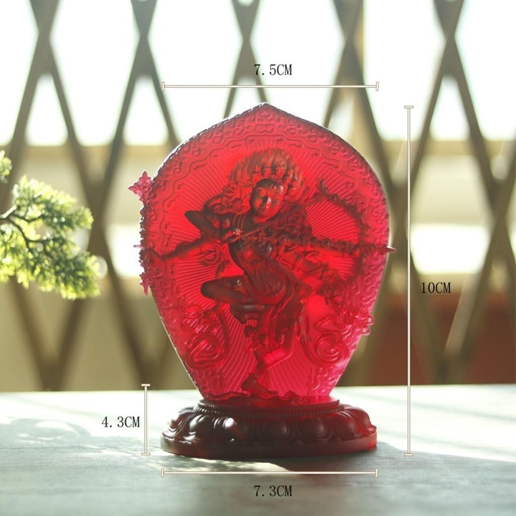 1 adorno de cristal de Tara rojo de 3.9 in6.1 in, templo budista tibetano, decoración de estatua para el hogaroficina (tamaño  3.9 in)