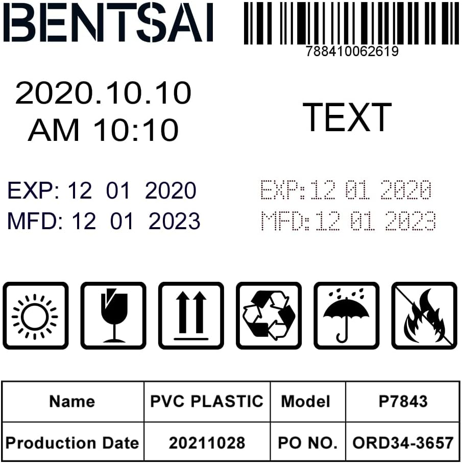 BENTSAI BT-2580P Original Solvente Cartucho de tinta de secado rápido Impresora de inyección de tinta de mano BT-HH6105B2BT-HH6105B3B10 (negro)