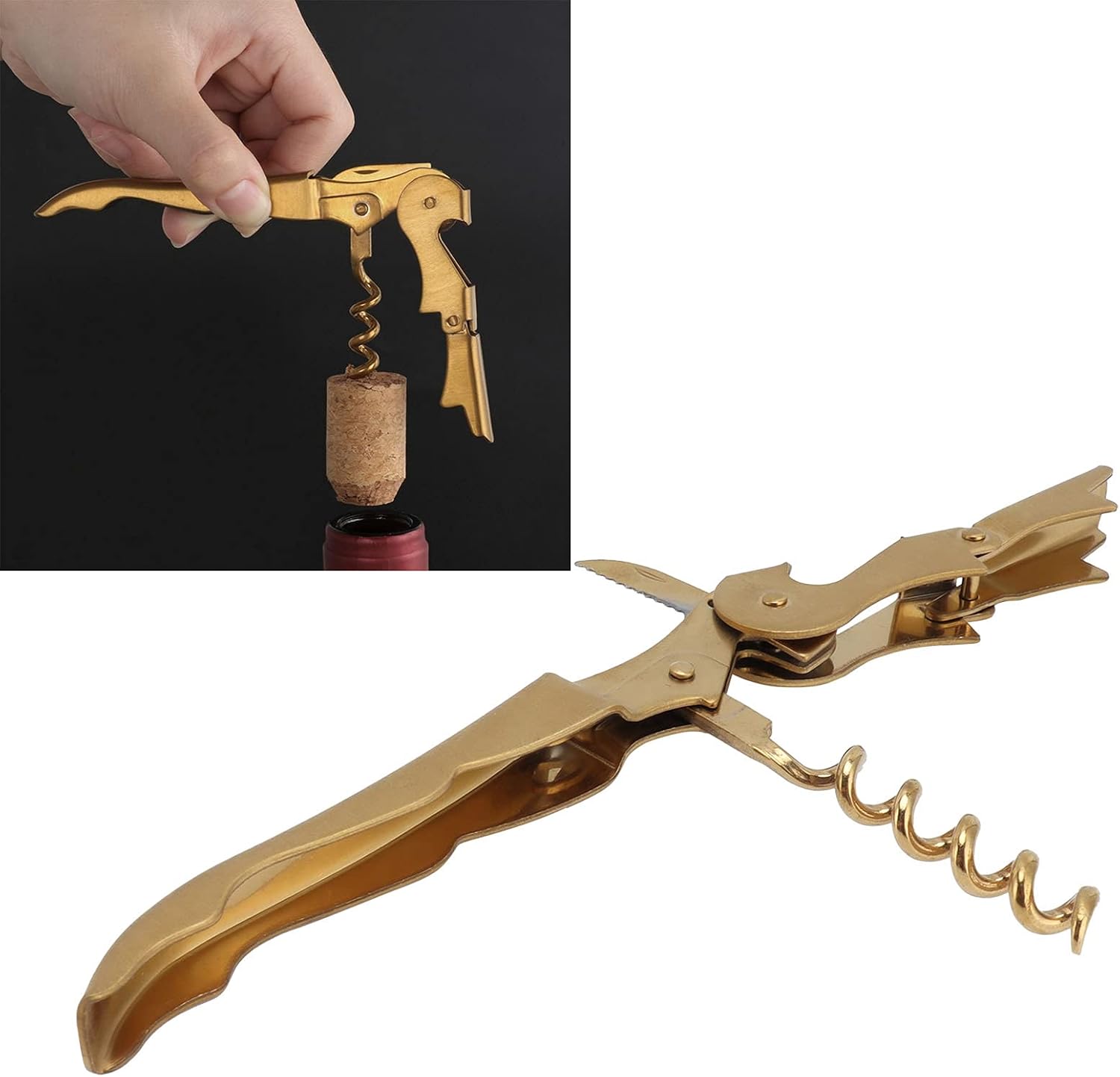 Sacacorchos de vino, sacacorchos de forma linda, abridor de botellas de vino, removedor de botellas para camareros, herramienta manual fácil de
