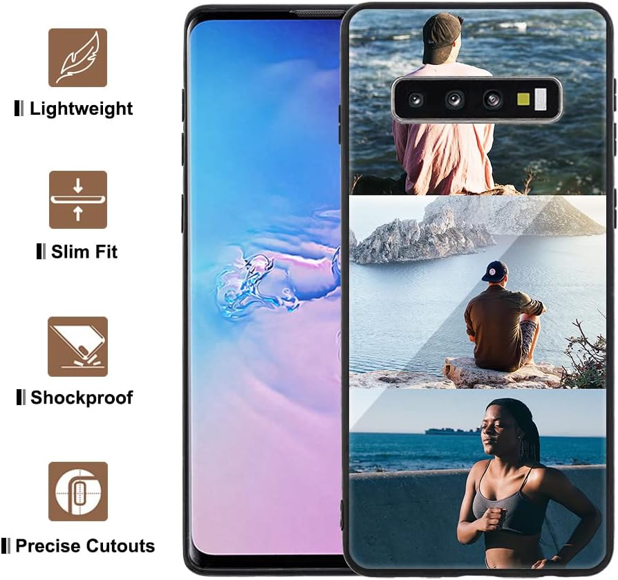 Funda personalizada para Samsung Galaxy S10, vidrio templado antiarañazos, a prueba de golpes, suave TPU con collage de fotos, diseño de imagen,