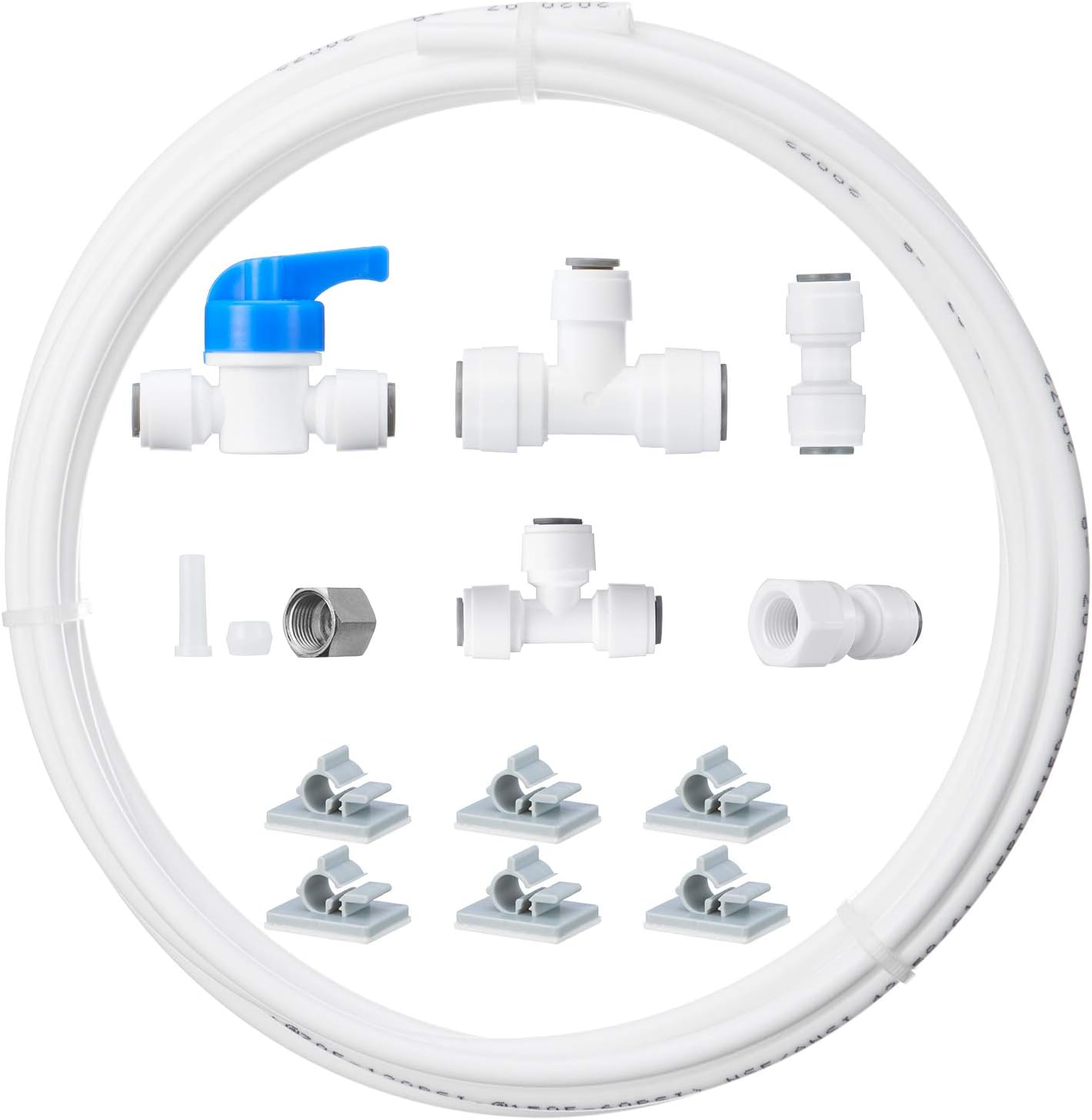 HAOCHEN Kit de línea de agua segura para máquina de hielorefrigerador, conexión de línea de agua para refrigerador y kit de instalación de máquina