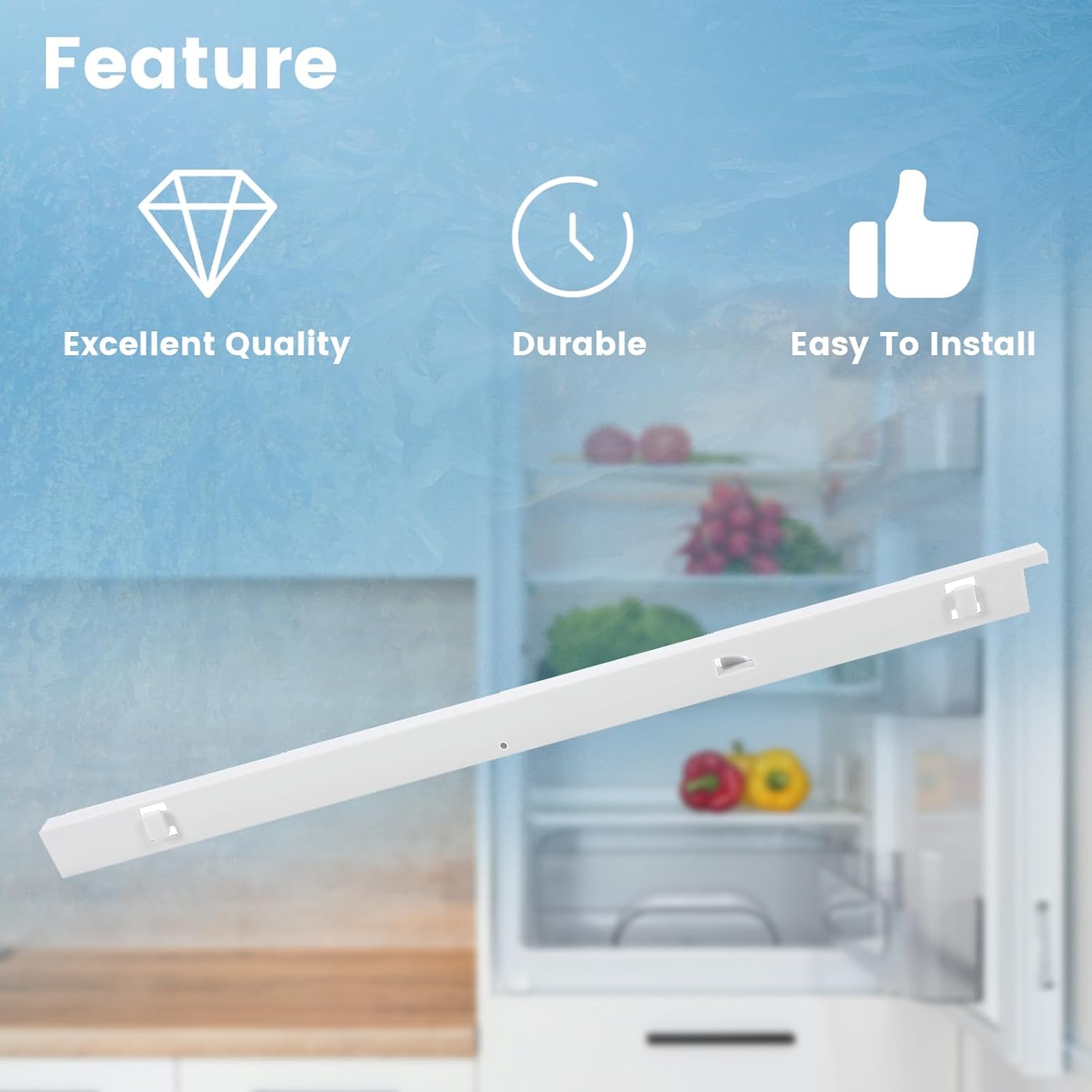 HECASA Riel deslizante para refrigerador compatible con Frigidaire Refrigerador de repuesto para número de pieza 240530601 240460401 917557 AH430916
