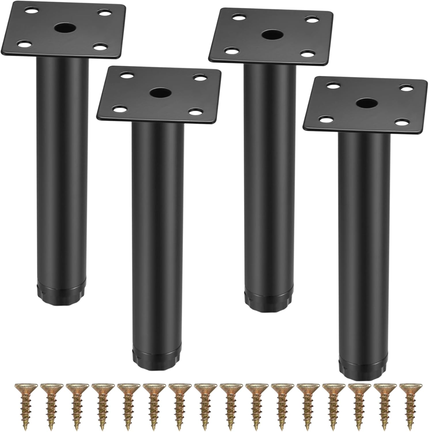 Fulushouxi 4 patas de muebles, patas de metal para gabinete, patas ajustables de 7 pulgadas para estantes de cocina, sofá, mesa, silla, escritorio,